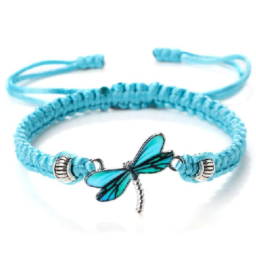 Lucky-Handmade-Charm-Sweet-Dragonfly-Braided-Bracelet